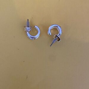 Textured Silver Hoop Earrings